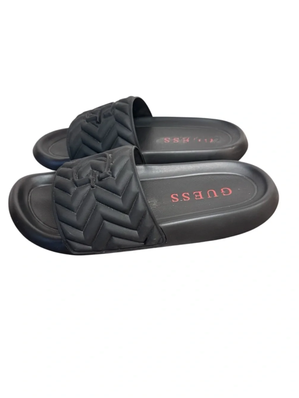 GUESS Men’s Size 10 Black Sandals Moliano Slides Sandal Slip On
